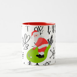Golf Weihnachten Zweifarbige Tasse