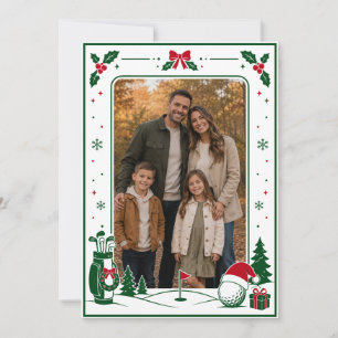 Golf-Weihnachts-Familienfoto-Kartenrahmen Dankeskarte