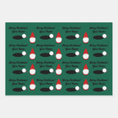 Golf-Weihnachts-Gnom-Geschenkpapierbögen Geschenkpapier Set (Vorderseite 3)