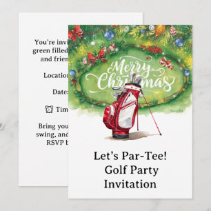Golf Weihnachts-Party auf Grün Einladung