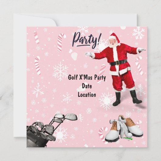 Golf Weihnachts-Party mit dem Weihnachtsmann in Ro Save The Date (Vorderseite)