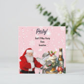 Golf Weihnachts-Party mit dem Weihnachtsmann in Ro Save The Date (Stehend Vorderseite)