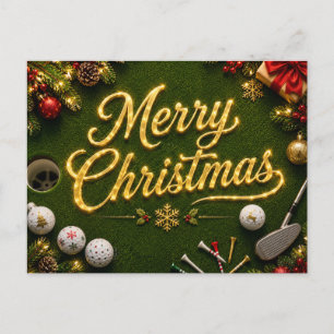 Golf-Weihnachts-Putting-Green-Grußkarte Postkarte