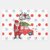 Golf Weihnachtsbaum auf rotem Auto mit dem Weihnac Geschenkpapier Set (Vorderseite)