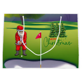 Golf Weihnachtsbaum auf rotem Auto mit dem Weihnac Große Geschenktüte