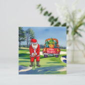 Golf Weihnachtsbaum auf rotem Auto mit dem Weihnac Karte (Stehend Vorderseite)