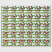 Golf Weihnachtsbaum mit Weihnachtsmann für Golfer Geschenkpapier (Flach)