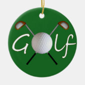 Golf-Weihnachtsbaum-Verzierung Keramikornament (Vorne)