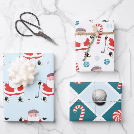 Golf Weihnachtsbuch Geschenkpapier Set (Vorderseite)