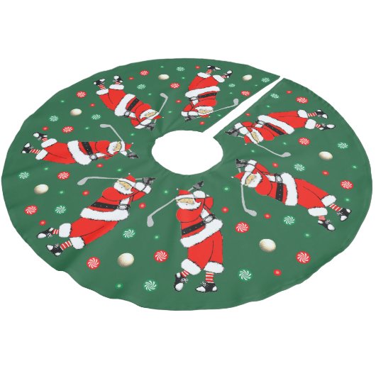 Golf Weihnachtsdekor Pinsel Polyester Tree Skirt Weihnachtsbaumdecke (Schrägansicht)