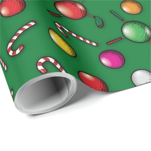 Golf Weihnachtsdesign Geschenkpapier (Rolleneckpunkt)