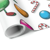 Golf Weihnachtsdesign Geschenkpapier (Rolleneckpunkt)