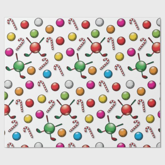 Golf Weihnachtsdesign Geschenkpapier (Flach)
