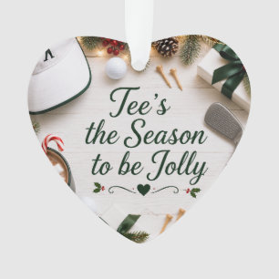 Golf-Weihnachtsfeier auf grünem Rasen Ornament