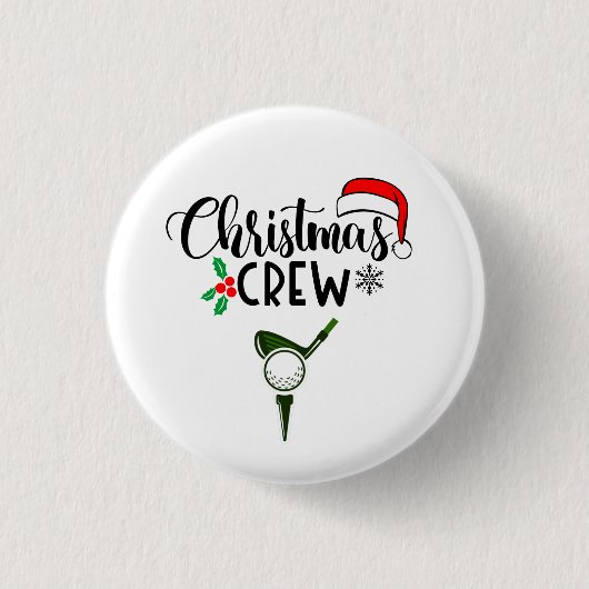 Golf Weihnachtsfeier Crew mit Golfball Eisengolf Button (Vorderseite)