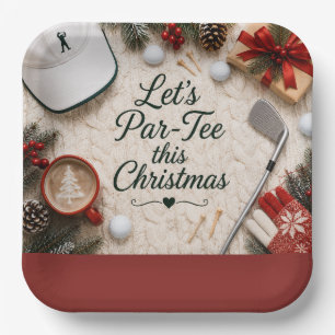 Golf-Weihnachtsfeier für Golfer Pappteller