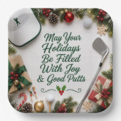 Golf-Weihnachtsfeier für Golfer Pappteller (Vorderseite)