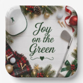 Golf-Weihnachtsfeier für Golfer Pappteller (Vorderseite)