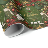Golf-Weihnachtsfeier Geschenkpapier (Rolleneckpunkt)