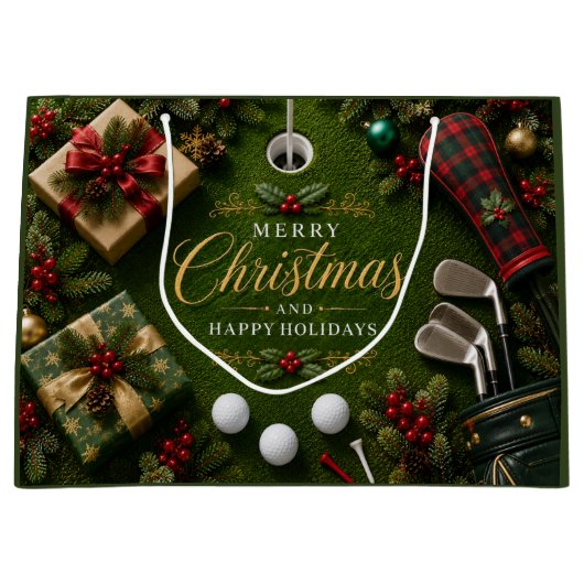 Golf-Weihnachtsfeier Große Geschenktüte (Vorderseite)