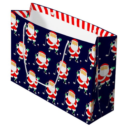 Golf Weihnachtsfeier Große Geschenktüte (Vorderseite Schrägansicht)