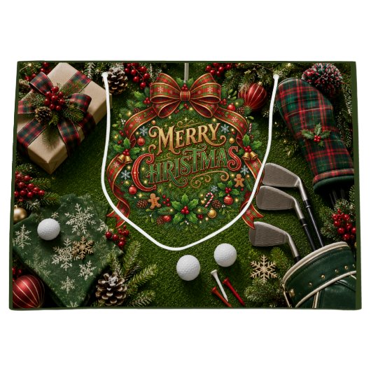 Golf-Weihnachtsfeier Große Geschenktüte (Vorderseite)