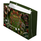 Golf-Weihnachtsfeier Große Geschenktüte (Vorderseite Schrägansicht)