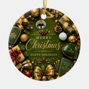 Golf-Weihnachtsfeier Keramik Ornament