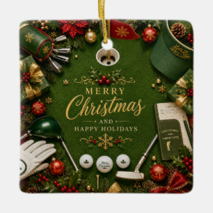 Golf Weihnachtsfeier Keramikornament