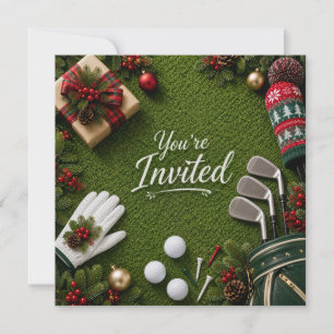 Golf-Weihnachtsfeier Lass uns Abschlagen Einladung