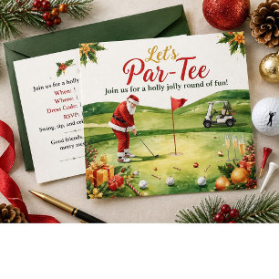 Golf-Weihnachtsfeier Lasst uns mit Santa Abschlage Einladung