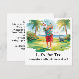 Golf-Weihnachtsfeier Lasst uns mit Santa Abschlage Einladung
