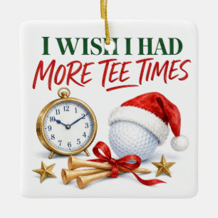 Golf-Weihnachtsfeier mit Golfball für Golfer Keramikornament