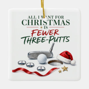 Golf-Weihnachtsfeier mit Golfball für Golfer   Keramikornament