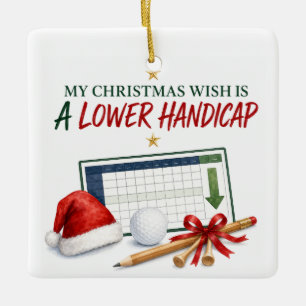 Golf-Weihnachtsfeier mit Golfball für Golfer Keramikornament