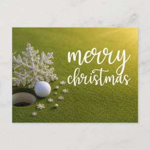 Golf-Weihnachtsfeier mit Golfball für Golfer Postkarte