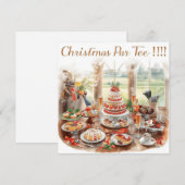 Golf-Weihnachtsfeier mit Golfplatz-Hintergrund Einladung (Vorne/Hinten)