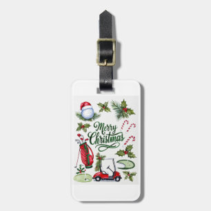 Golf-Weihnachtsfeier mit Golfzubehör Weihnachten Gepäckanhänger