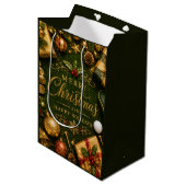 Golf Weihnachtsfeier Mittlere Geschenktüte (Vorderseite Schrägansicht)