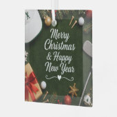 Golf-Weihnachtsfeier Ornament Aus Glas (Vorderseite links)