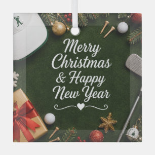 Golf-Weihnachtsfeier Ornament Aus Glas