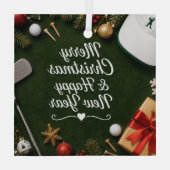 Golf-Weihnachtsfeier Ornament Aus Glas (Rückseite)