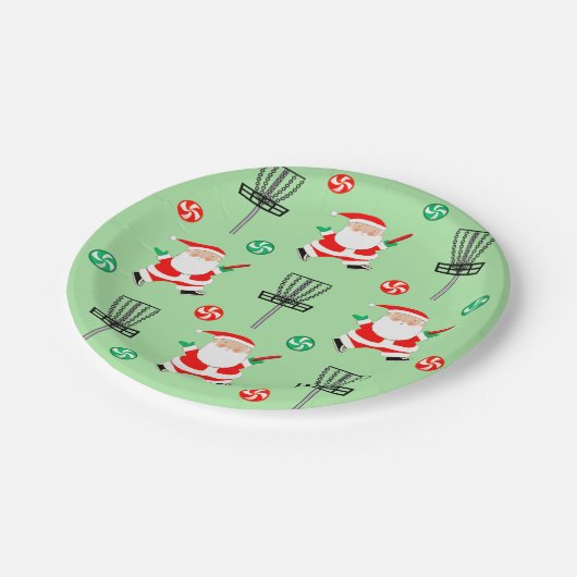 Golf-Weihnachtsfeier Pappteller (Schrägansicht)