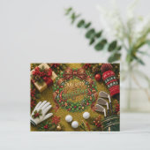 Golf-Weihnachtsfeier Postkarte (Stehend Vorderseite)