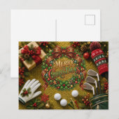 Golf-Weihnachtsfeier Postkarte (Vorne/Hinten)