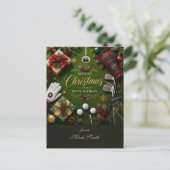 Golf-Weihnachtsfeier Postkarte (Stehend Vorderseite)