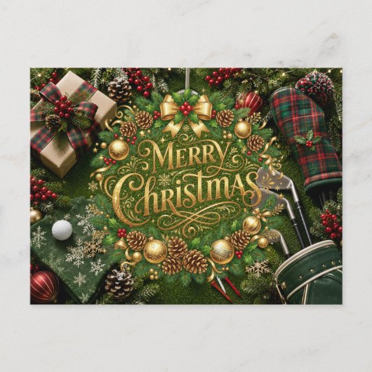 Golf-Weihnachtsfeier Postkarte (Vorderseite)