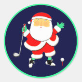 Golf-Weihnachtsfeier Runder Aufkleber (Vorderseite)