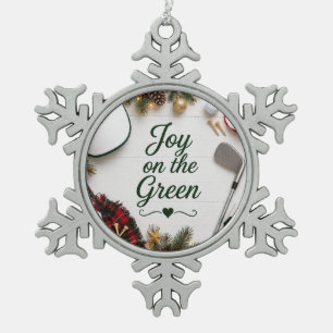 Golf Weihnachtsfeier Schneeflocken Zinn-Ornament