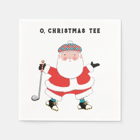 Golf Weihnachtsfeier Serviette (Vorderseite)